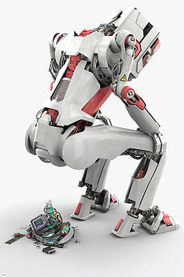 robot taking an electronic dump POSTER 24X36 funny original UNIQUE