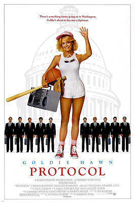 comedy PROTOCOL movie poster GOLDIE HAWN sports WASHINGTON suits CUTE 24X36