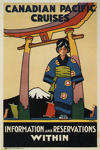 Canadian Pacific cruises VINTAGE BOAT TRAVEL POSTER E.Erny Canada 1929 24X36