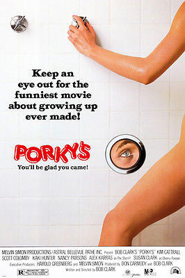 PORKY'S movie poster sex comedy KIM CATRALL SCOTT COLOMBY 24X36
