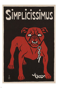 simplicissimus VINTAGE POSTER edmund edel GERMANY 1900 24X36 canine power