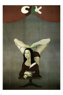 CIRCUS POSTER Mona Lisa Stretching yoga pose POLAND 1970 24X36 pop art