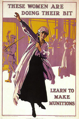 women are learning to make munitions vintage ad poster S E Scott UK 24X36 HOT