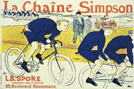 VINTAGE FRENCH LA CHAINE SIMPSON BICYCLING POSTER colorful fun sporty 24X36