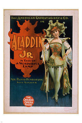 Aladdin's TALE OF A WONDERFUL LAMP The American Extravaganza Co poster 24X36