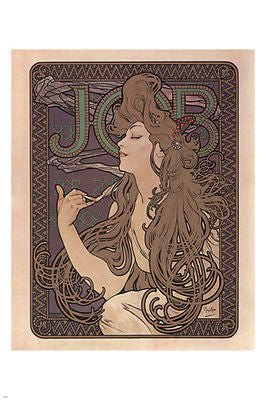 JOB CIGARETTE PAPER POSTER alphonse mucha FRANCE vintage AD 1894 24X36 RARE