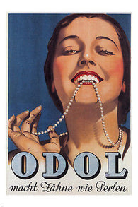 ODOL makes teeth like pearls VINTAGE AD POSTER Austria 1932 24X36 PRIZED