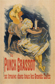 GRASSOT PUNCH vintage ad poster jules chéret france 1895 24X36 high quality