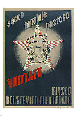 bolshevik ELECTION FIASCO vintage poster ITALY 1948 24X36 POLITICAL dramatic