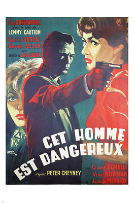 FRENCH CET HOMME EST DANGEREUX movie poster LEMMY CAUTION scary 24X36
