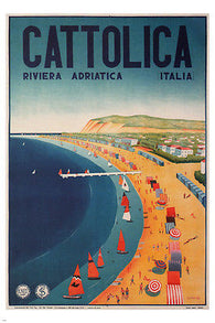 Cattolica VINTAGE TRAVEL POSTER Gogliardo Ossani 1939 Italian Riviera 24X36