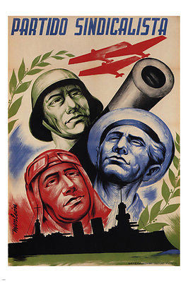 UNIONIST PARTY vintage ad poster SPAIN 1937 24X36 POLITICAL propaganda NEW