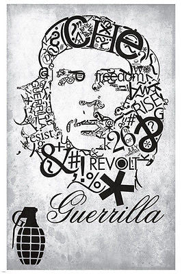 CHE GUEVARA guerilla poster SYMBOLIC artistic collage 24X36 REVOLUTIONARY
