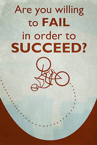 motivational poster about success & failure 24X36 stick figure on bike rare