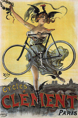 cycles clément VINTAGE BIKE AD poster jean de paléologue FRANCE 1898 24X36