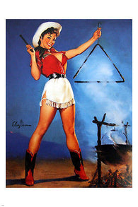 COME & GET IT poster1959 PIN-UP GIRL with cowboy HAT boots 24X36 SEXY rare