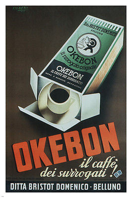 okebon VINTAGE ADVERTISING POSTER m cignetti ITALY 1940 24X36 collectors