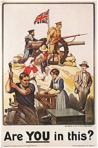 Are YOU in this VINTAGE WAR POSTER united kingdom 1915 24x36 RARE PRIZED