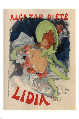 Alcazar D'Été, Lidia VINTAGE POSTER Jules Chéret France 1895 24x36 RARE HOT