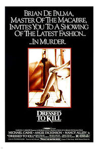 brian DE PALMA'S dressed TO KILL movie POSTER michael CAINE MURDER 24X36