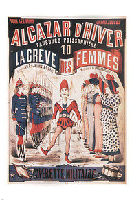 WOMEN ON STRIKE Charles Lévy France 1879-1880 24X36 MILITARY MOVEMENT RARE