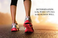 MOTIVATIONAL POSTER woman runner DETERMINATION QUOTE sports fitness 24X36