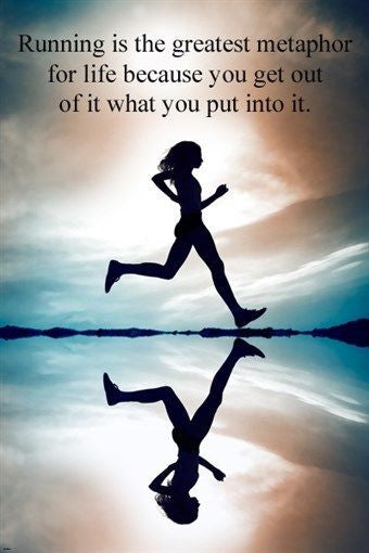 WOMAN RUNNING inspirational poster 24X36 motivating FITNESS exercise NEW!