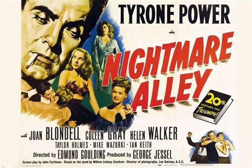 NIGHTMARE ALLEY film noir movie POSTER joan BLONDELL tyrone POWER 24X36