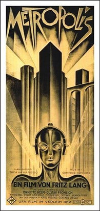 Metropolis VINTAGE MOVIE POSTER 17X36 Futuristic Eerie FILM GEM cult