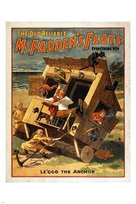 LE'GO THE ANCHOR mcfadden's flats VINTAGE POSTER comical detailed 24X36 NEW