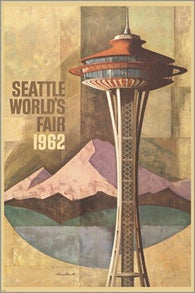 SEATTLE'S world fair 1962 CITY LANDMARK mountains landscape 24X36 HOT NEW