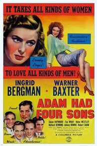 hollywood movie poster ADAM HAD FOUR SONS ingrid bergman DRAMA ROMANCE 24X36