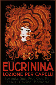 EUCRININA hair lotion vintage ad poster ACHILLE MAUZAN italy 1921 24X36 hot