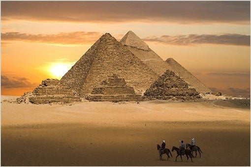 THE PYRAMIDS photo poster EGYPT sand sky mystery HISTORIC BEAUTY 24X36 rare