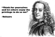 PHILOSOPHER VOLTAIRE QUOTE POSTER think for yourselves SAGE ADVICE 24X36 new