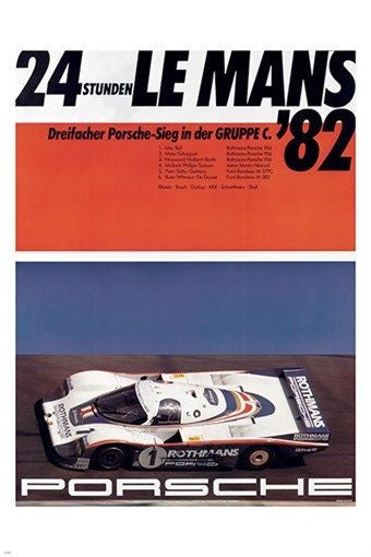 24 RACE LE MANS '82 precision racing poster COLLECTORS 24X36 BOLD