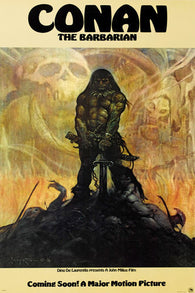 CONAN the BARBARIAN movie poster SAVAGE rippling MUSCLES sword ACTION 24X36