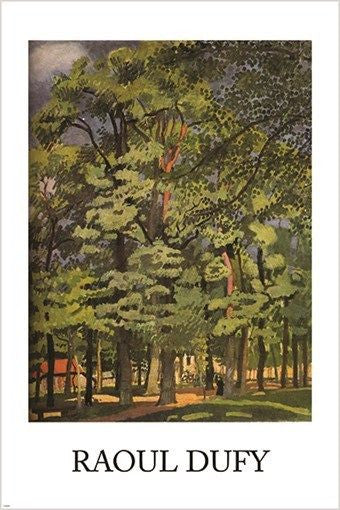 RAOUL DUFY landscape with falaise VINTAGE FINE ART POSTER trees cabin 24X36
