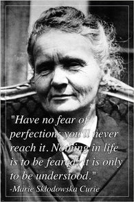 MARIE CURIE famous physicist and chemist INSPIRATIONAL QUOTE POSTER 24X36