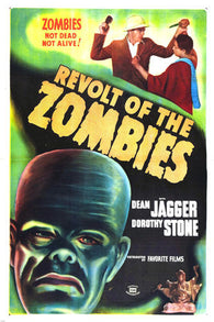 MOVIE poster REVOLT OF THE ZOMBIES horror DEAN JAGGER campy 24X36