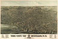 1880 HOWARD'S MAP OF BUFFALO NY  3-D POSTER historic detailed 24X36