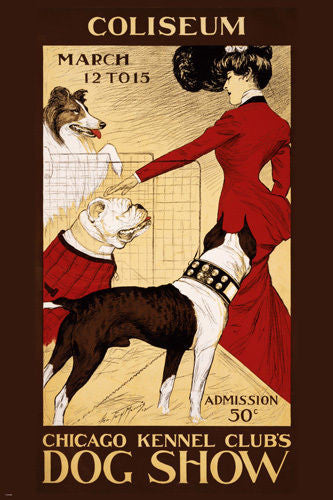 CHICAGO VINTAGE DOG SHOW POSTER 1902 Kennel Club RARE HOT NEW 24x36