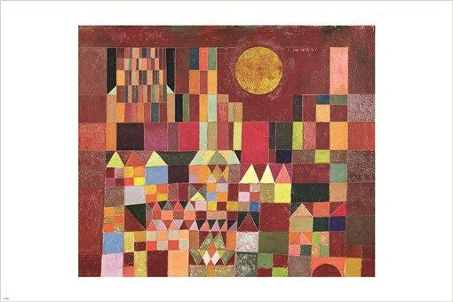 paul klee - slot og sol VINTAGE PAINTING ART POSTER colorful cubist 24X36