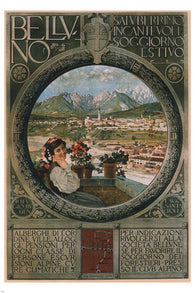 Belluno Italy VINTAGE TRAVEL POSTER1902 24X36 Colorful Historic Singular