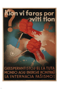 WHAT WILL YOU DO to PREVENT THIS Vintage POSTER Spain 1937 24X36 GEOPOLITICAL