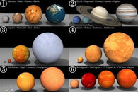 RELATIVE sun & planet sizes poster EDUCATIONAL comparative 24X36 scientific