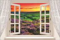 WINDOW POSTER enchanted valley LAVENDER LUSH GREEN blazing sun 24X36 SCENIC