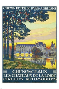 LOIRE VALLEY CASTLES FRANCE vintage train travel poster PRIZED NEW GEM 24X36