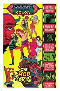 THE ACID EATERS movie poster CULT CLASSIC 1968 colorful adult unique 24X36