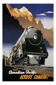 TRAVEL ACROSS Canada VINTAGE 1947 TRAIN travel POSTER P Ewart Canada 24X36 - QW0